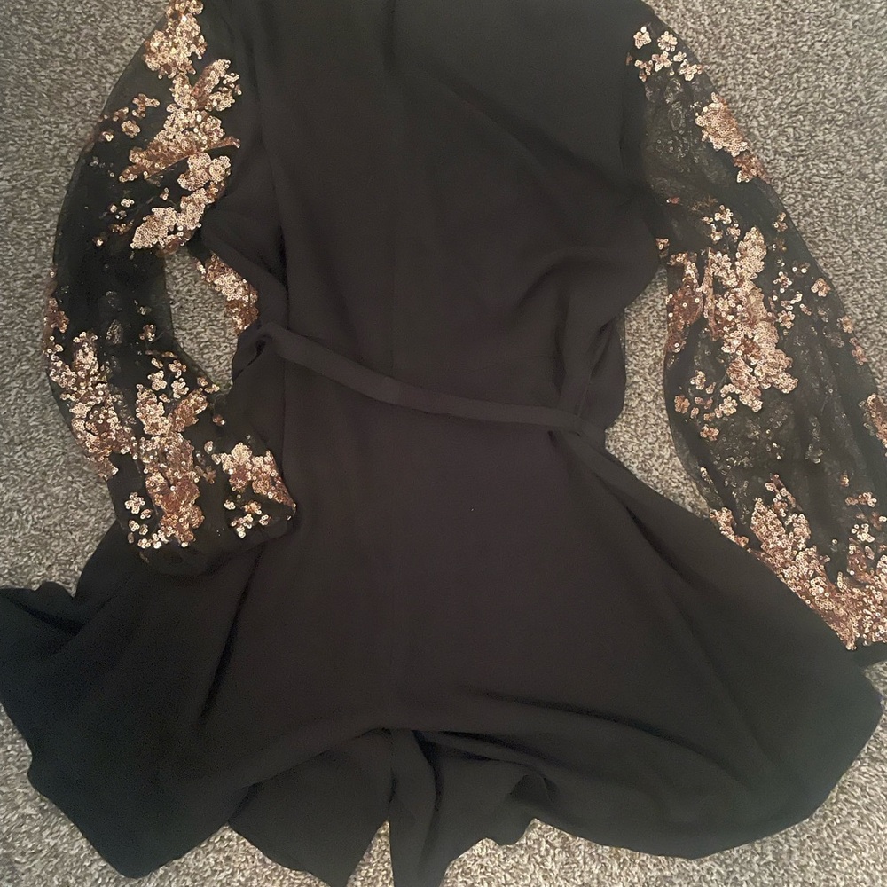 SHEIN Black and Gold Sequin Mini Dress - Picture 3 of 3